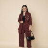 Shirt Pant CO-Ords Set Maroon Front