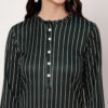 Striped Polyester Straight Kurta - Set (Green)