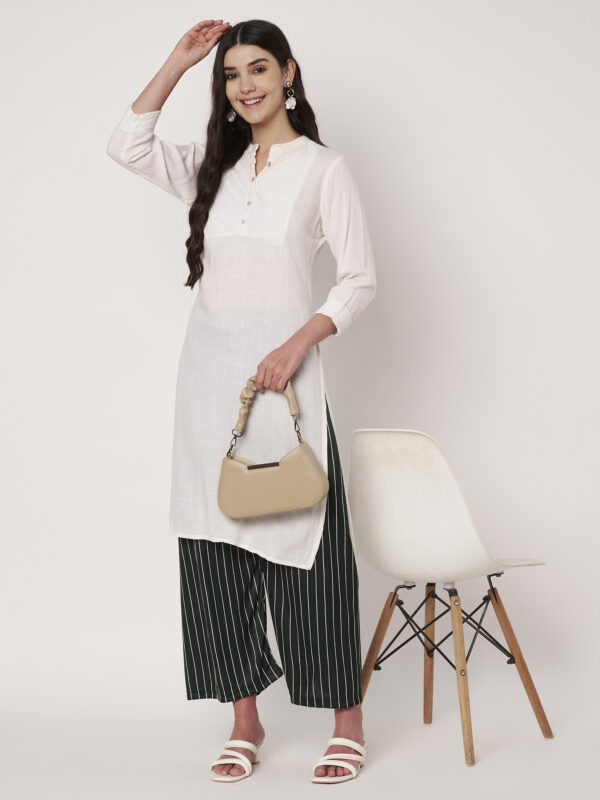 Women Loose Fit Green Polyester Trousers