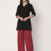 Women Loose Fit Polyester Red Trousers