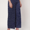 Women Loose Fit Polyester Trousers Blue