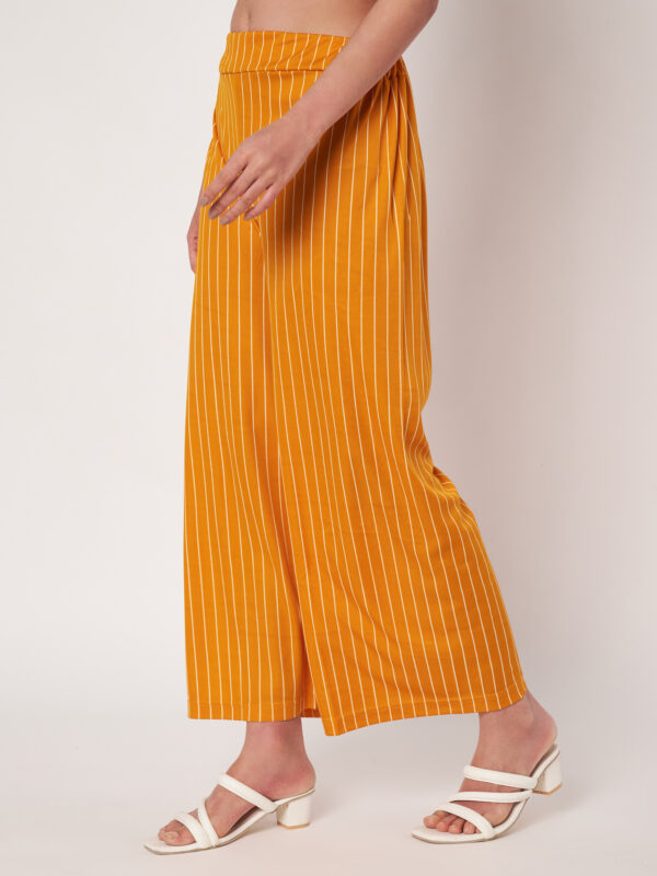 Women Yellow Trousers Polyester Loose Fit