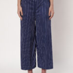 Womens Blue Trousers Polyester Loose Fit