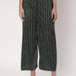 Womens Green Trousers Polyester Loose Fit